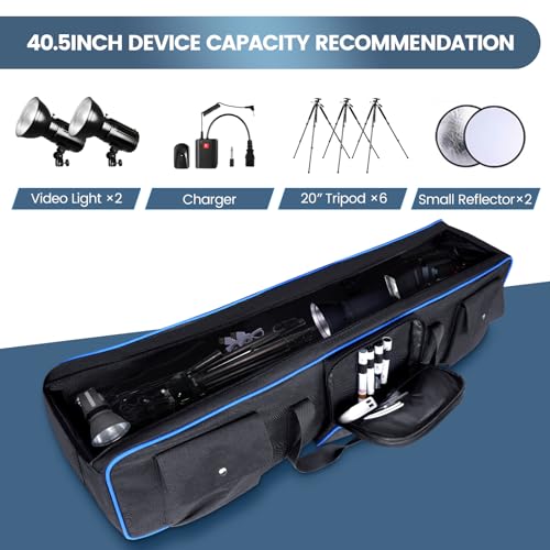 YOREPEK Tripod Carrying Case Bag 40.5", Resistant Light Stand Bag with 2 Protective Pads, Photo Studio Equipment Case fit Tripods Manfrotto, Monopods, Speaker Stands, Umbrellas, Accessories, Travel - color: 40.5*9.5*9.5