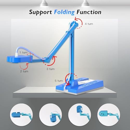 TreasLin Document Camera,10MP USB Document Camera for Teachers, Overhead Camera Remote Learning, Classroom Presentations, Art Classes Online Teaching with Multi Angle Rotation Adjustment LED Light - size: 10MP blue