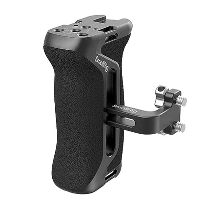 SmallRig Aluminum Side Handle for Camera Cages, Universal Ergonomic Side Handgrip with Bulit-in 1/4"-20 Locating Hole, Strap Hole, Cold Shoe, 36mm Up/Down Adjustable - style: Screws Side Handle