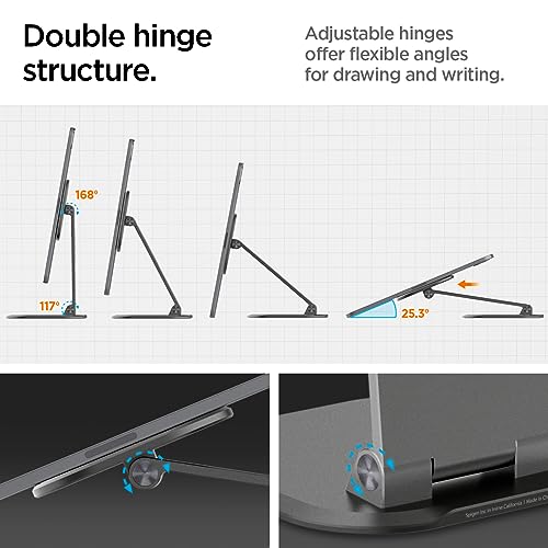 Spigen OneTap Easel Tablet Stand Designed for All iPad/Pro/Air/Mini Models Compatible with 8.3" / 10.9" / Pro 11" / 12.9" / 13" Premium Adjustable Multi-Angle Magnetic Stand - Space Gray - size: Multi-Angle Tablet Stand