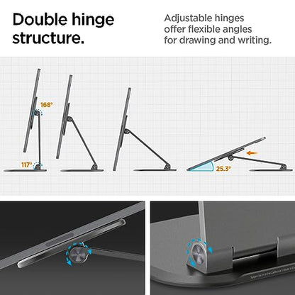 Spigen OneTap Easel Tablet Stand Designed for All iPad/Pro/Air/Mini Models Compatible with 8.3" / 10.9" / Pro 11" / 12.9" / 13" Premium Adjustable Multi-Angle Magnetic Stand - Space Gray - size: Multi-Angle Tablet Stand