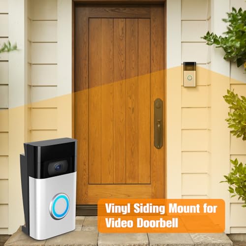 Vinyl Siding Angle Adjustment Doorbell Mount for R-ing Video Doorbell(2020 Release)/1/2/3/4/ Wired/Pro/Pro 2, Doorbell Corner Mounting Bracket Wedge Kit(4" Standard Vinyl Siding Only)