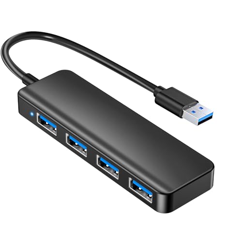 USB Hub 3.0, USB multiport Adapter,Port hub,USB Splitter for Laptop, PC, MacBook, Mac Pro, Mac mini, iMac, Surface Pro and More (Black-USB 3.0/0.3m) - color: Black-usb 3.0/0.3m