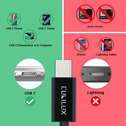 Cubilux USB C Microphone, Type C Lavalier Lapel Clip MIC Compatible with Samsung Galaxy S25/S24/S23, Ultra Tab S11/S10/S9/S8, iPhone 17/16/15 Pro Max, iPad Pro 13/12.9/11, Pixel 10/9/8/7 Pro, 10 Feet - size: 10 Feet
