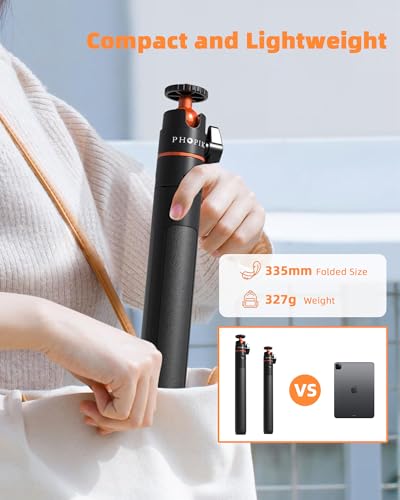 Phopik 56" Magnetic Tripod for iPhone,Phone Tripod MagSafe Compatible with iPhone/Android,GoPro, DJI Osmo Pocket 3,Protable Selfie Stick Tripod for Vlogging, Video Recording,Travel Content Creators - size: SS25