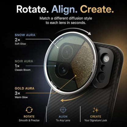 Freewell 3-in-1 Magnetic Diffusion Mist Filter - Gold, Noir & Snow 1/4 Strength Compatible with Freewell iPhone Cases & Genius Rig Cage - style: 3 in 1 Mist