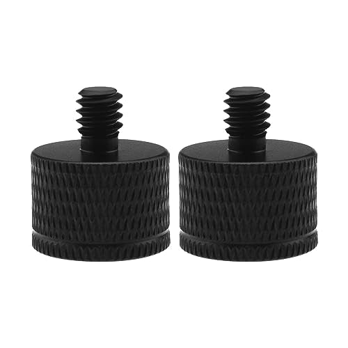 Create idea 2Pcs 5/8"-11 Female to 1/4"-20 Male Screw Reducer Aluminum Alloy Screw Adapter Studs Accessories for Camera Webcams Mic Stand