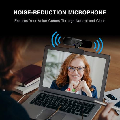 2K Ultra HD Webcam, Computer Camera for PC Monitor Laptop Desktop - External Web Cameras with Microphone, USB C Adapter, Privacy Cover for Video Conferencing, Streaming & Online Learning - style: 2K Webcam + USB C Adapter