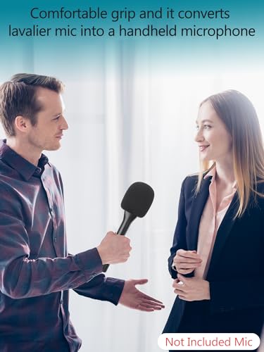 YOUSAHRES Interview Microphone Handheld Adaptor for DJI Mic 1/2, Mic Holder Stand Lavalier Interview Mic for DJI Wireless Microphone - color: DJI mic holder mic cover