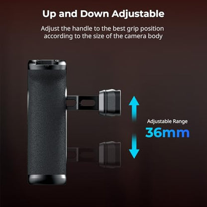 SMALLRIG NATO Side Handle with NATO Rail, H21 HawkLock Quick Release, for Left or Right Hand, 36mm/1.4in Up and Down Adjustable, Ergonomic Handgrip with Built-in Cold Shoe, 1/4"-20 Threaded Holes - style: HawkLock Side Handle