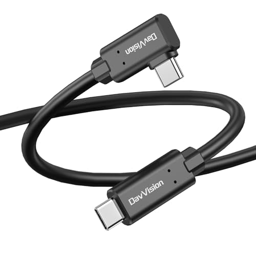 Long Tether Cable 25FT, USB C Fiber Optic Cable Right Angle, PD 60W & 10Gbps Zero Data Loss Between Camera and Computer for Canon/Sony/Nikon,Ultra Slim & Soft for Logitech Webcam,VR/AR - size: 25FT(Right Angle)