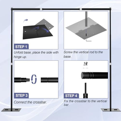 Heavy Duty Backdrop Stand, 10x10ft Adjustable Photo Background Support System Kit with Steel Base, Pipe and Drape Photography Back Drop Kit for Parties Video Studio Wedding - size: 10x10ft