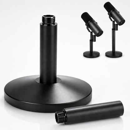 Desktop Microphone Stand for Shure SM7B/SM7DB, Adjustable Height with 2 Extension Rods, All-Metal Heavy-Duty, Easy Setup & Portable Space-Saving Mic Stand