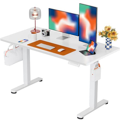 ErGear Height Adjustable Electric Standing Desk, 48 x 24 Inches Sit Stand up Desk, Memory Computer Home Office Desk, White - color: White, size: 47.2 X 23.6 Inches