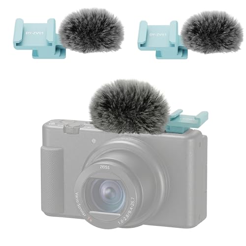 (2 Pack) Cold Shoe Adapter for Sony ZV-1,ZV-1 II,ZV-1F,ZV-E10,ZV-E1M2/ZV-E1 | Can be equipped with a mic and a fill light,for vlogging;fur reduces wind noise,Weighs as little as 6g,Non-slip,plug and play