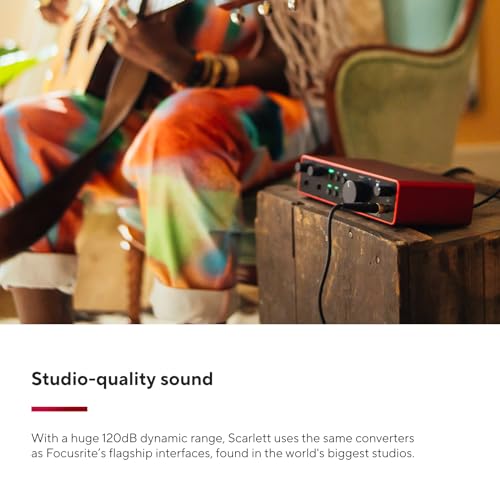 Focusrite Scarlett 2i2 4th Gen USB Audio Interface for Recording, Songwriting, Streaming and Podcasting — High-Fidelity, Studio Quality Recording, and All the Software You Need to Record - style: Scarlett 2i2