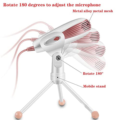 Studio Microphone, 3.5mm Desktop Gaming Mic Kit with Tripod Stand Condenser Mic, for Gaming, Voice Overs and Streaming,Mobile Game Noise Cancelling Microphone