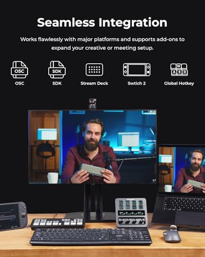 OBSBOT Tiny 3 AI-Powered Spatial Audio 4K Webcam, AI Tracking PTZ Camera with 1/1.28" Sensor, Tri-Mic, Voice & Gesture Control, 120FPS, HDR, Web Cam for PC, Laptop, Streaming, Meeting, Zoom, Teams