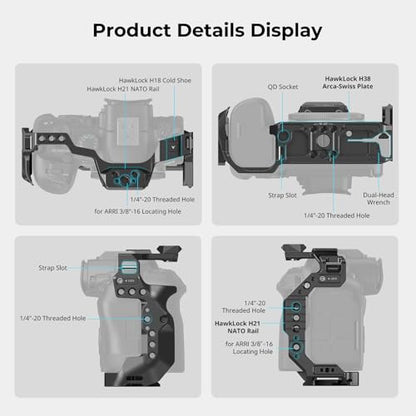 SmallRig R6 Mark II Camera Cage for Canon, Formfitting Video Making Camera Rig for Canon R6 Mark II, Built-in Dual NATO Rails, Quick Release Plate for Arca, Horizontal and Vertical Shooting - style: R6 Mark II Cage