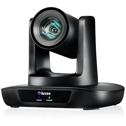 AI Auto Tracking PTZ Camera 3G-SDI/USB3.0/HDMI/LAN PoE 30X Optical and 8X Digital Zoom Live Streaming Camera 1080P 60FPS for Church Services Worship Education Events vMix OBS YouTube - color: glossy black