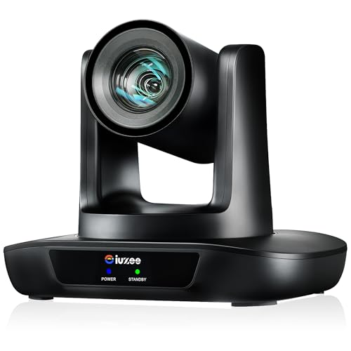 AI Auto Tracking PTZ Camera 3G-SDI/USB3.0/HDMI/LAN PoE 30X Optical and 8X Digital Zoom Live Streaming Camera 1080P 60FPS for Church Services Worship Education Events vMix OBS YouTube - color: glossy black