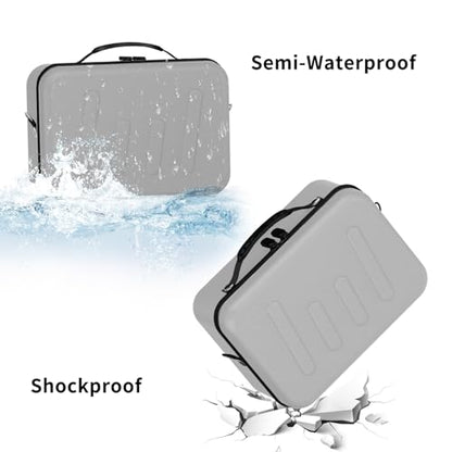 Hard Shell Camera Case Compatible with Canon EOS Rebel T7/R50/R100 and More DSLR & Mirrorless Cameras – Portable Travel Bag with Adjustable Dividers, Mesh Pocket & Shoulder Strap (Grey) - color: Grey