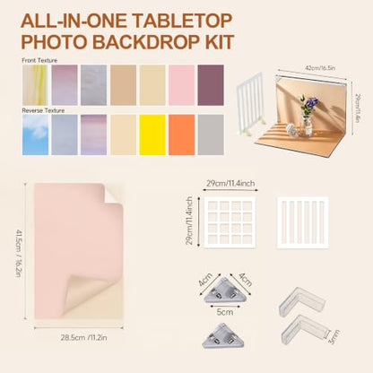 7pcs Double-Sided Photo Backdrop Board Kit, 16x11.5in PVC Flat Lay Background Paper, 14 Patterns, with 2pcs 11x11in Window Shadow Panes for Product, Food, Jewelry Photography - color: Shadow