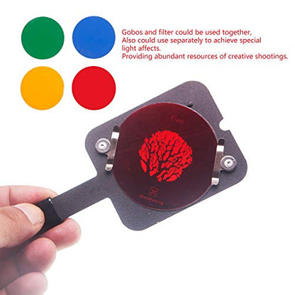 Wellmaking Bowens Mount Optical Snoot Conical, Flash Projector Attachment, Spotlight Snoot Photography Video Artist Modelling Shape Light Studio with Optical Lens Various Gobos Photography Accessories