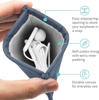 UT Wire Pocket Mobile Charger Case Pouch (Slate Blue, Earbud Case | 2 Pack) - color: Slate Blue, size: Earbud Case | 2 Pack