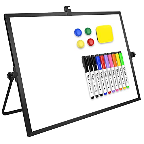 Small Monthly Calendar Dry Erase Whiteboard for Wall, 16in x 12in Magnetic Dry Erase Board, Hanging Double-Sided White Board, Portable Board for Drawing, Kitchen, Planning, Memo, School, Home, Office - color: Black