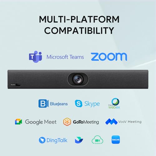 Yealink UVC40 E2 USB Conference Room Camera System Ultra-HD 4K Video Conference Camera 120° Wide-Angle Lens Built-in 8 Microphone Arrays Auto Framing Speaker Tracking and Smart Area Exposure Webcam