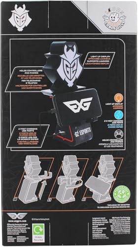 Exquisite Gaming: Light Up Ikon - G2 Esports Samurai - LED Cable Guys, R.E.S.T System Charging Phone & Device Stand, Includes 4' Type C Cable