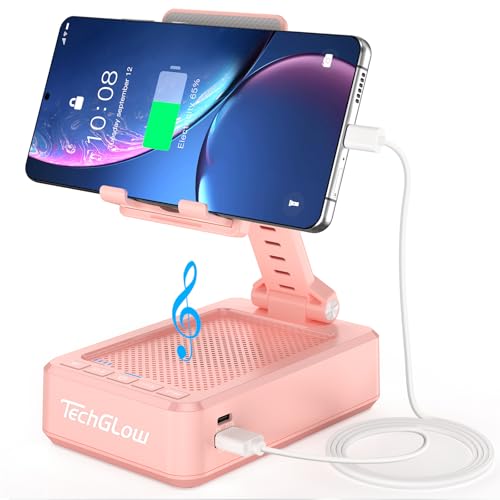TechGlow Gifts for Men Women Foldable Cellphone Stand with Charging Function Birthday Gift Idea for Mom Dad Cool Gadget Tech Gifts-Pink - color: Pink