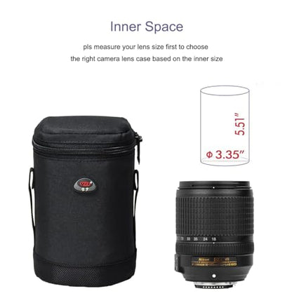 Camera Lens Case DSLR Camera Lens Bag Fits for Canon Nikon Pentax Sony Olympus Panasonic and Other Camera Lens - size: BL-0004