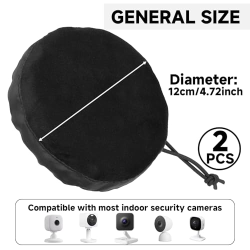 Homakover Indoor Security Camera Cover, Drawstring Cover Compatible for Blink Mini 2/TP-Link Tapo C100/Roku WDR & WiFi 6/Wyze Cam OG/Google 2025 Model, Black (2)