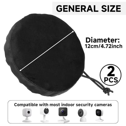 Homakover Indoor Security Camera Cover, Drawstring Cover Compatible for Blink Mini 2/TP-Link Tapo C100/Roku WDR & WiFi 6/Wyze Cam OG/Google 2025 Model, Black (2)