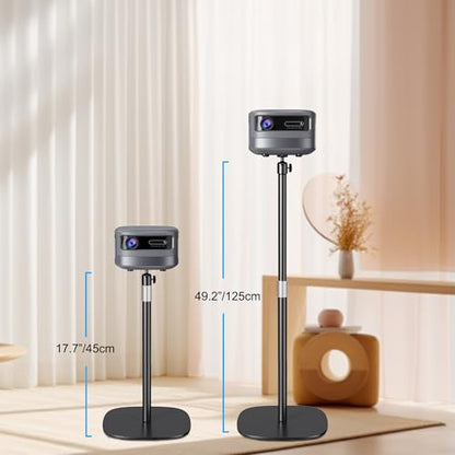 Projector Stand Floor Mount, Adjustable Height 33"-50" | 1/4 Screw with Heavy Base, Arbitrary Angle Adjustment, For Living Room, Courtyard, Bedroom - color: Black
