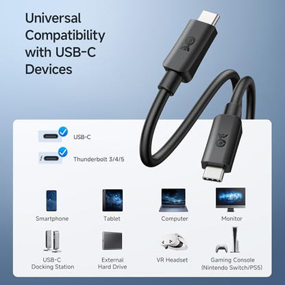 Cable Matters 20Gbps USB C to USB C Monitor Cable - 3ft / 0.9m, Supports Up to [8K@30Hz / 4K@120Hz Video, 240W Charging, 20Gbps Data Transfer], USBC Video Cable, Works with CarPlay, Android Auto - size: 3 ft
