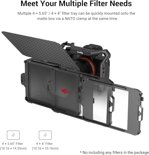 SmallRig Mini Matte Box Lite with Carbon Fiber Top Flag, Compatible with 67mm/ 72mm/ 77mm/ 82mm Lenses for DSLR and Mirrorless Camera - size: Mini Matte Box Lite