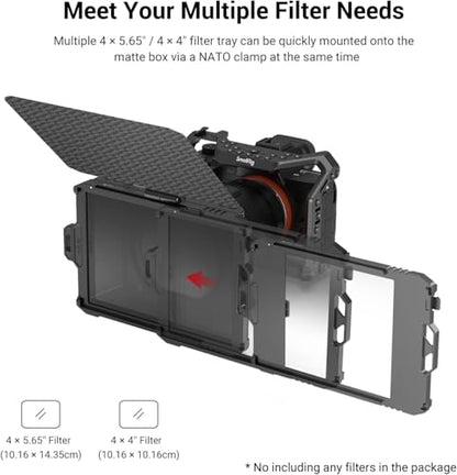 SmallRig Mini Matte Box Lite with Carbon Fiber Top Flag, Compatible with 67mm/ 72mm/ 77mm/ 82mm Lenses for DSLR and Mirrorless Camera - size: Mini Matte Box Lite