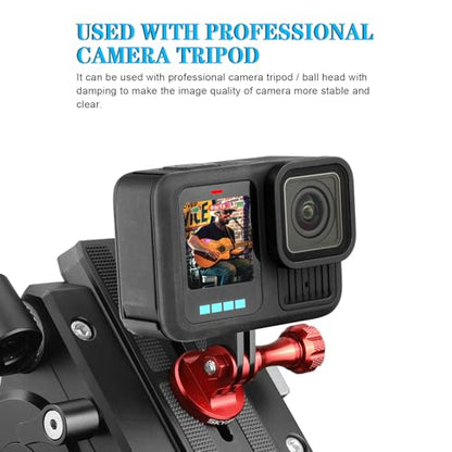 Aluminum-Tripod Adapter Attachment- Bolt -Adapter for Monopod Mount with Aluminum CNC Thumbscrew Compatible Gopro Hero 13 12 11 10 9 8 DJI Osmo Insta360 AKASO and Other Action Camera（RED） - color: RED