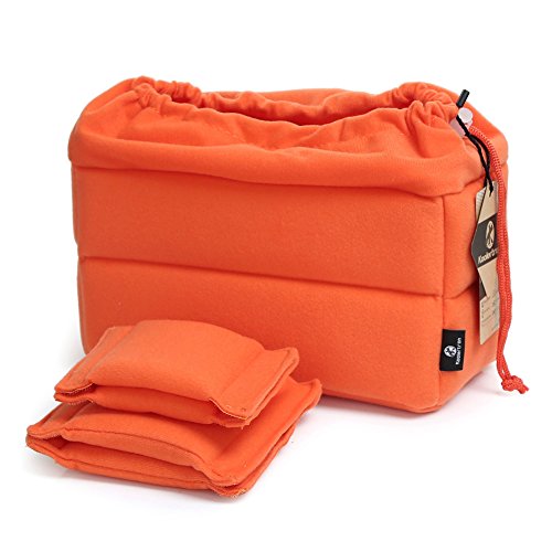 Koolertron Shockproof Camera Photo Bag for SLR TLR Camera Insert Partition Padded Case,Can be Put Directly Into the SLR Camera Bag With Freely Adjustable Compartment - color: Orange