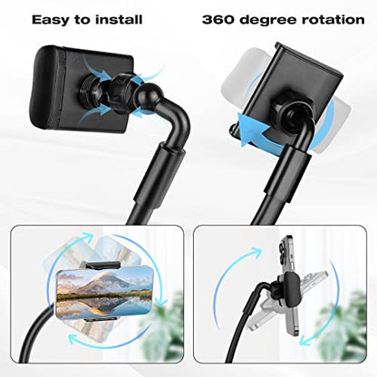 Cell Phone Stand, Neck Cell Phone Holder, Hand Free Flexible Gooseneck Phone Holder for Bed, Neck Phone Holder POV/Vlog Selfie Mount, Universal Multi-Functional Phone Stand for 4.7''-6.7'' Phone - color: Black