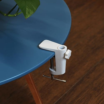 RTNLIT Universal C Shape Table Mounting Clamp for Microphone Suspension Boom Scissor Arm Stand Holder with Adjustable Positioning Screw, Fits up to 2.16"/5.5cm Desktop Thickness-White