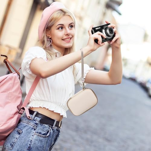 Leayjeen Hard EVA Camera Case Compatible with Canon PowerShot ELPH/IXUS, Kodak Pixpro FZ55/FZ45, Nikon Coolpix, Small Digital Camera, Shockproof Protective Camera Bag with Hand Strap-White(Case Only) - color: White