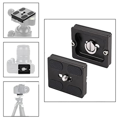 Regetek Aluminum PU-50 Quick Release Plate with 1/4" Screw, Universal Slide-in 50mm*38mm QR Plate for Manfrotto Arca Swiss Benro Acratech Kirk Wimberley Gitzo RRS Markins SUNWAYFOTO SIRUI(Pack of 2)