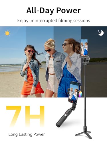 AOCHUAN Gimbal Stabilizer for Smartphone, 4 in 1 Phone Gimbal w/360° Rotation for iPhone/Andriod Sefie Stick Tripod w/Auto Face Tracking and Wireless Remote for TIK Tok YouTube Vlogging-M1 Pro Black - color: Black