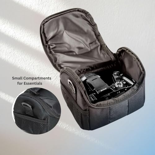eCostConnection Small Padded Camera Bag with Shoulder Strap – Compact DSLR & Mirrorless Camera Carrying Case, Lightweight Protective Crossbody Case - style: A)small