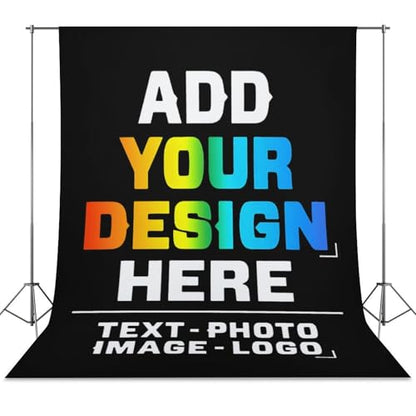 Custom Photography Cloth Design Your Own Photo Logo Text Personalized Backdrops Non-Reflective Non-Penetrating Photoshoot Background Screen Portrait Studio Photobooth Drops 56 X 79 Inches, Black - color: Black, size: 56"×79"