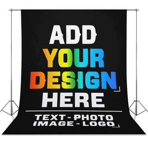 Custom Photography Cloth Design Your Own Photo Logo Text Personalized Backdrops Non-Reflective Non-Penetrating Photoshoot Background Screen Portrait Studio Photobooth Drops 56 X 79 Inches, Black - color: Black, size: 56"×79"